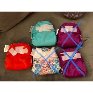 Red & blue bumgenius newborn cloth diapers